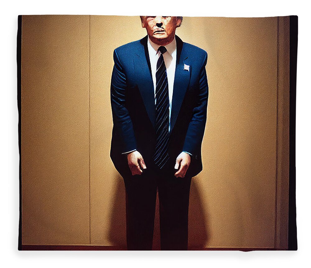 Fashion Fleece Blanket featuring the painting Donald trump by Diane arbus 14f244db 145b 424d 8141 c4ace16fc1c4 by MotionAge Designs