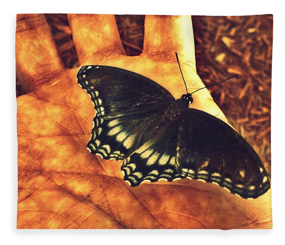 Butterfly Fleece Blanket featuring the photograph Don't Let Her Get Stepped On by Andy Rhodes