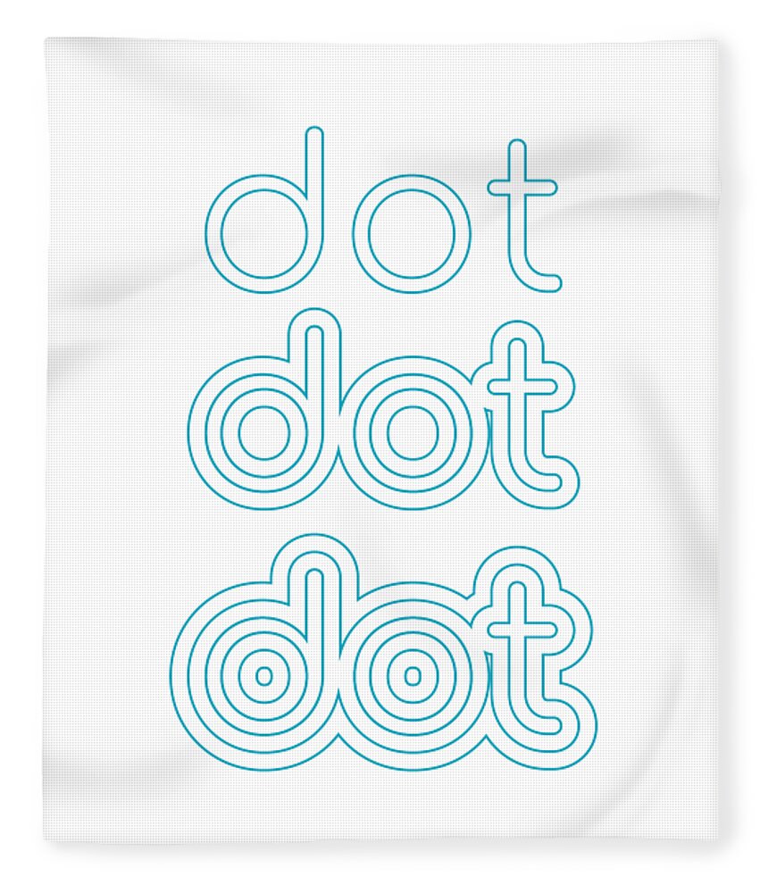 Dot Dot Dot Fleece Blanket featuring the digital art Dot Dot Dot Retro Blue by Morgan Jay