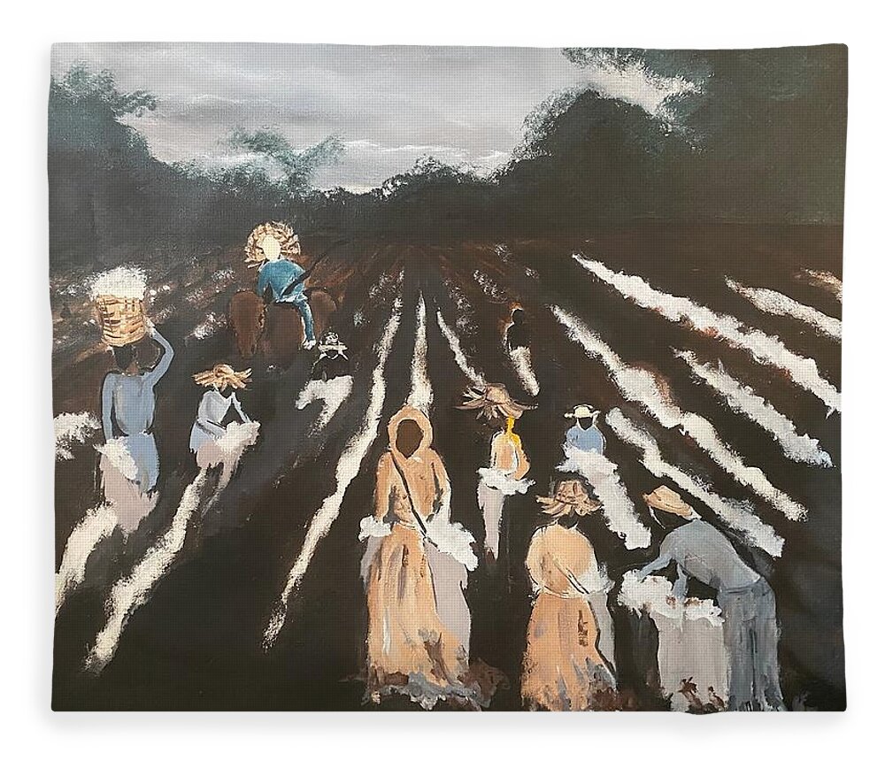  Fleece Blanket featuring the painting 400 Years by Angie ONeal
