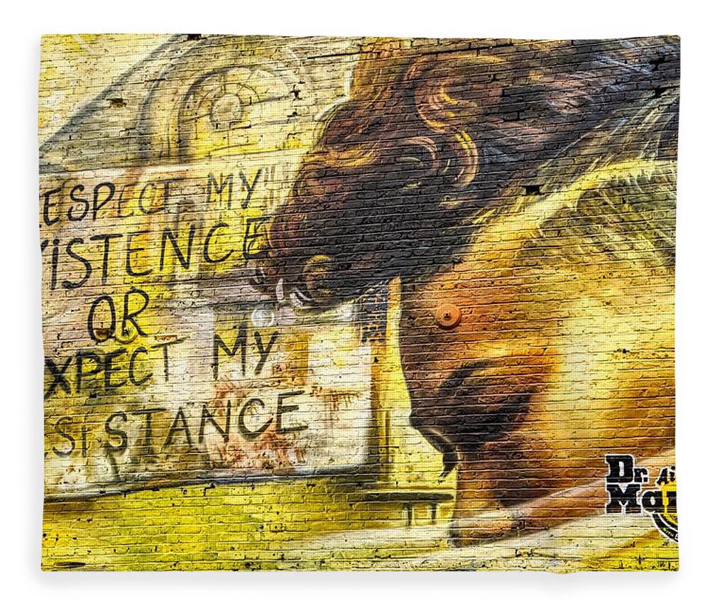 Graffiti Fleece Blanket featuring the photograph Dr Martins Mural by Raymond Hill
