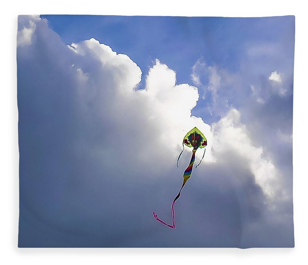 Kite Fleece Blanket featuring the photograph Dragon Kite by Grey Coopre