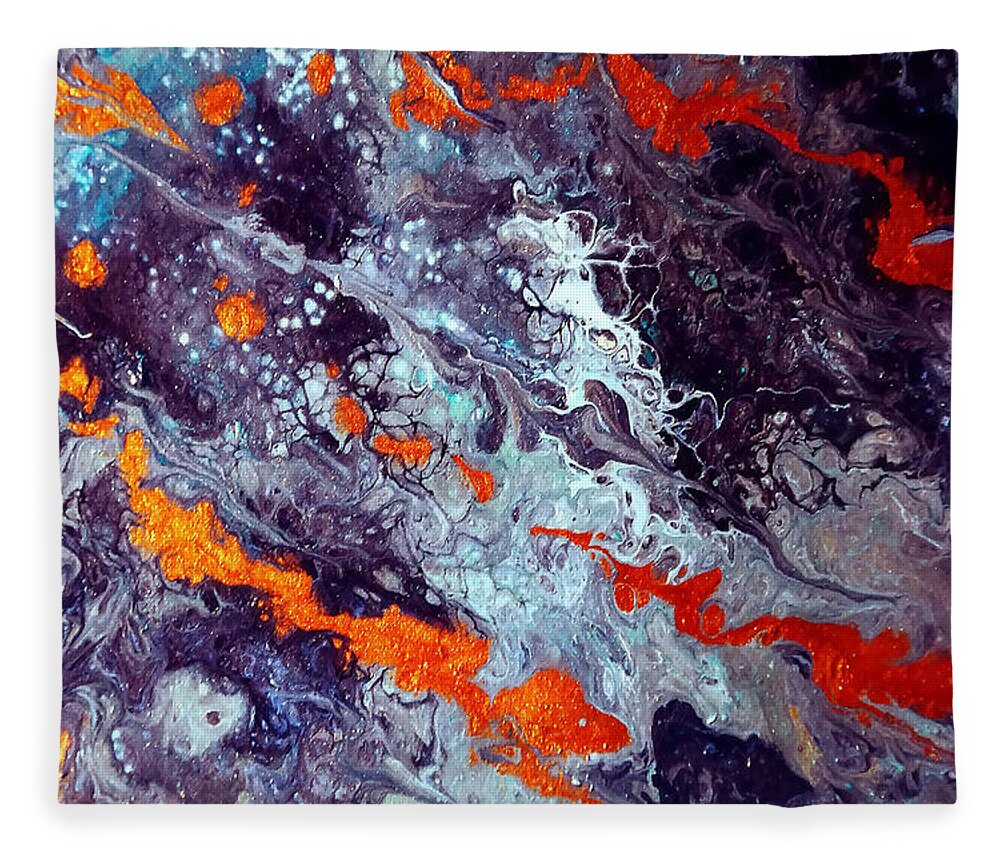 Dragon Fleece Blanket featuring the painting Dragon Nebula by Vallee Johnson
