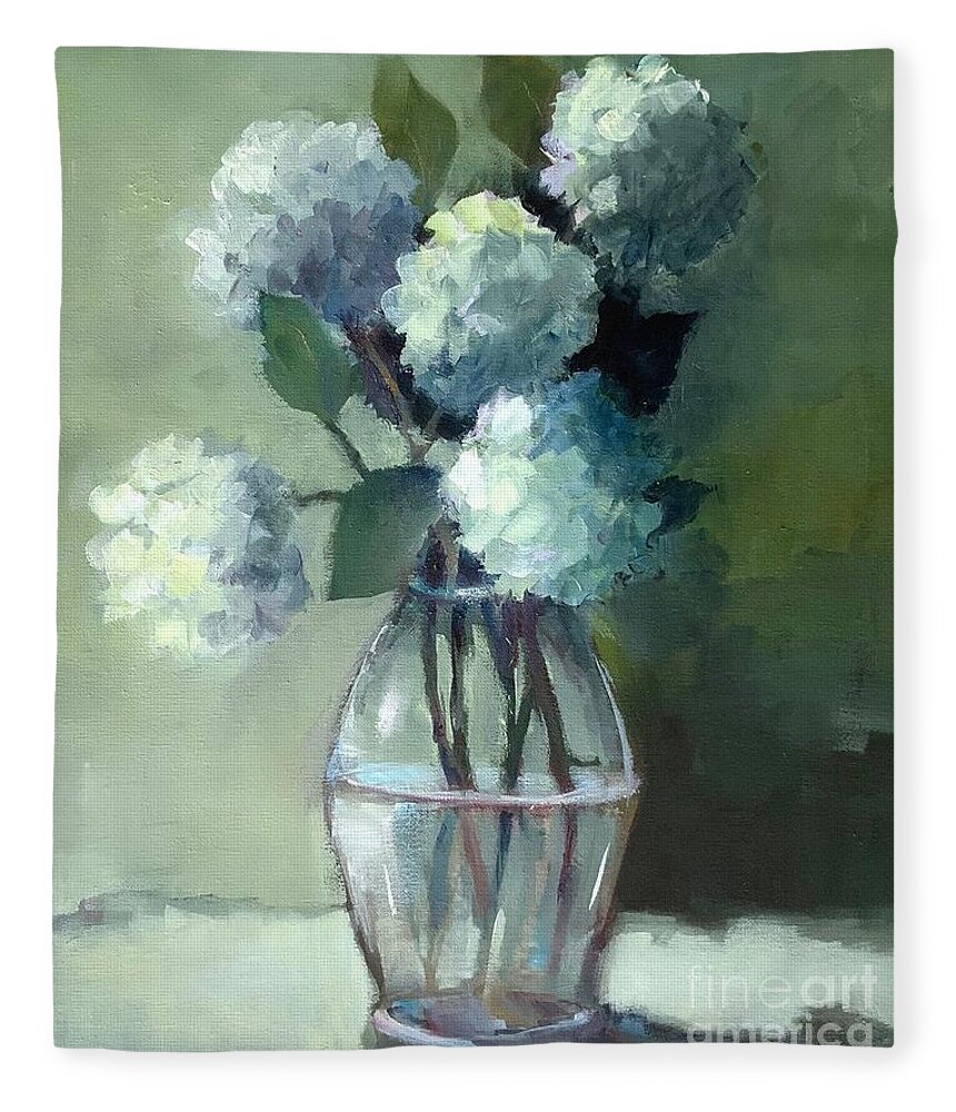 Flowers Fleece Blanket featuring the painting Drama Flowers by Michelle Abrams