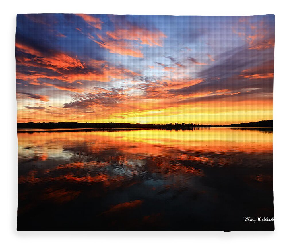 Sunset Fleece Blanket featuring the photograph Dramatic Sunset by Mary Walchuck