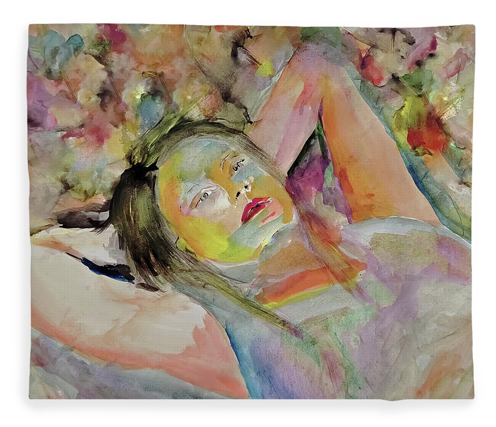 Dream Fleece Blanket featuring the painting Dream Away by Lisa Kaiser