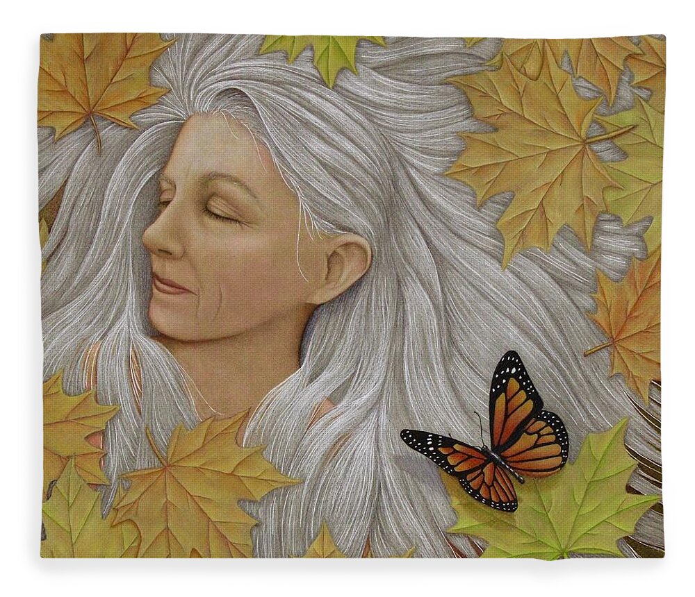 Kim Mcclinton Fleece Blanket featuring the drawing Dream Within a Dream by Kim McClinton