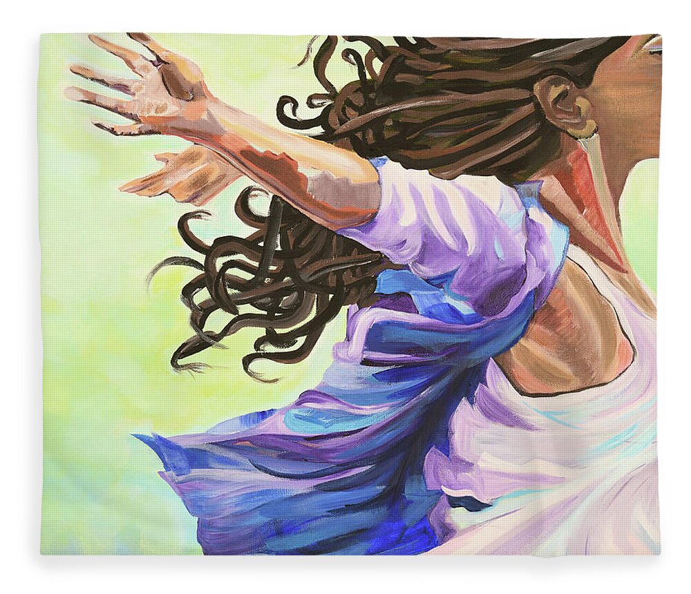 Peace Fleece Blanket featuring the painting Drift by Chiquita Howard-Bostic