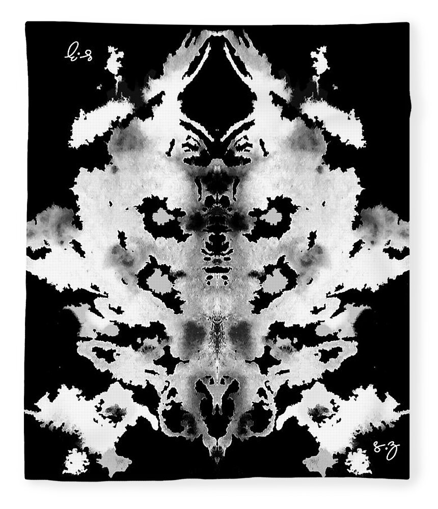 Ink Blot Fleece Blanket featuring the painting Drum Roll by Stephenie Zagorski