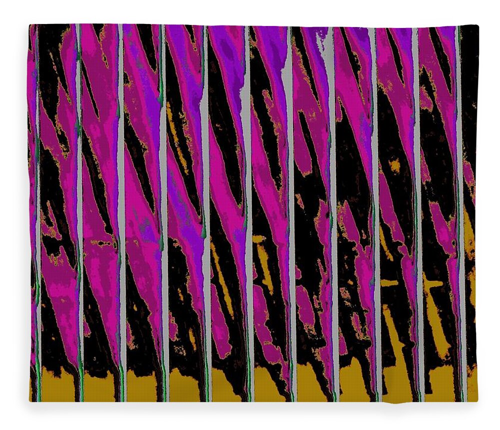 Abstract Fleece Blanket featuring the digital art Dual Curtain by T Oliver