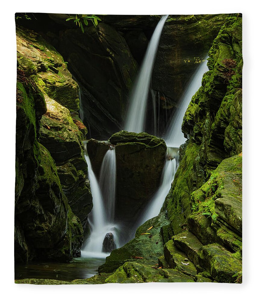 Blue Ridge Mountains Fleece Blanket featuring the photograph Duggars Creek Falls 1 by Melissa Southern