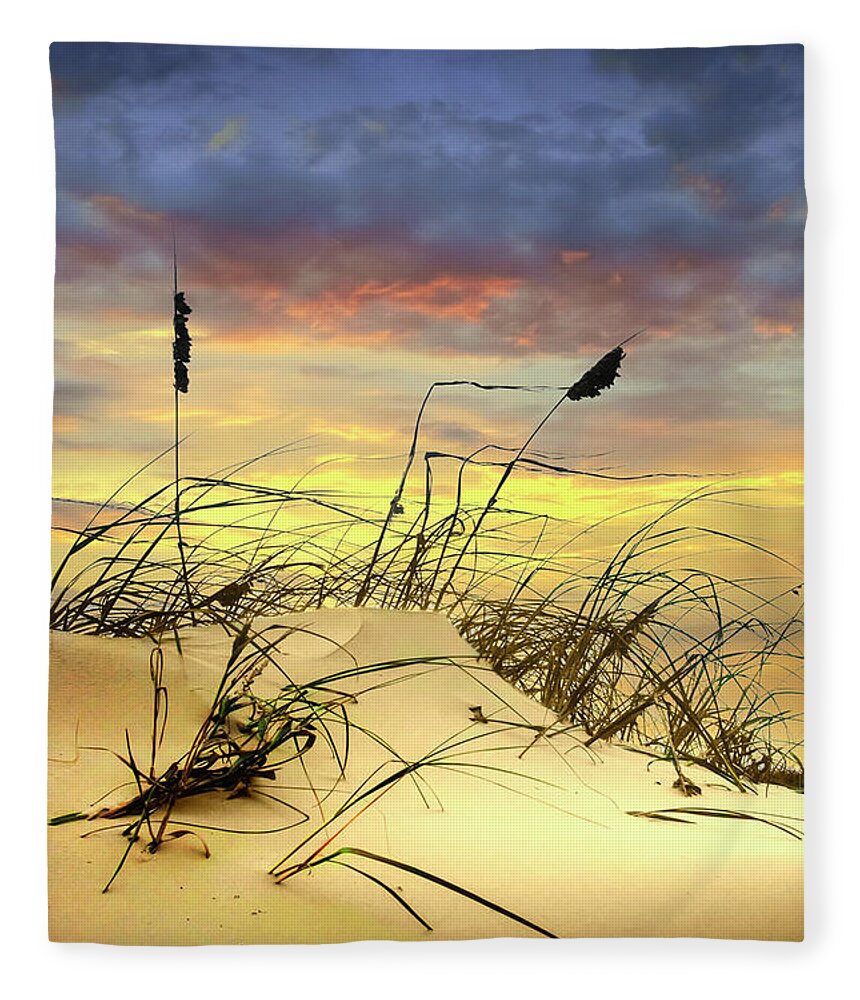 Art Fleece Blanket featuring the photograph Dune and Beach Grass by Randall Nyhof
