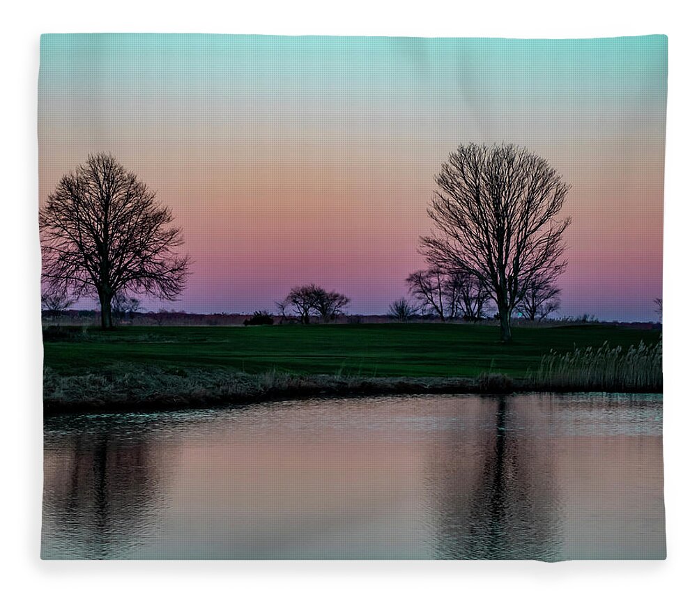 Landscape Fleece Blanket featuring the photograph Dusk At Timberpoint by Cathy Kovarik