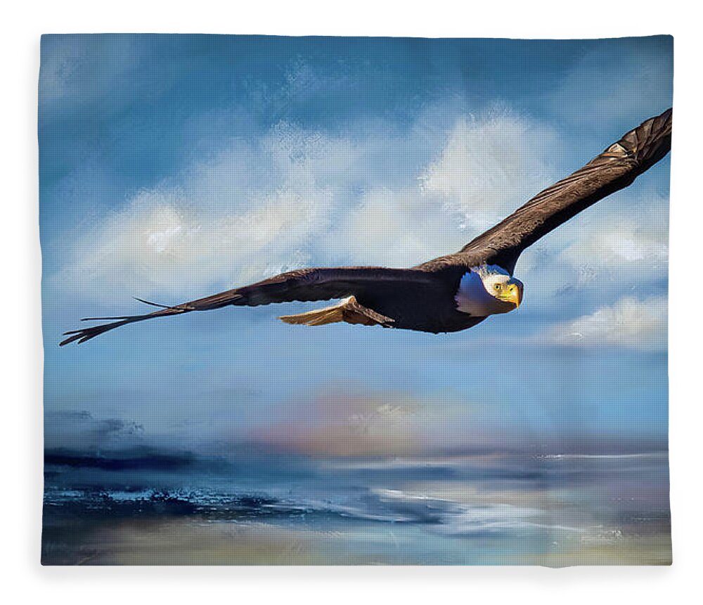 Bald Eagle Fleece Blanket featuring the photograph Eagle Majesty by Pam Rendall