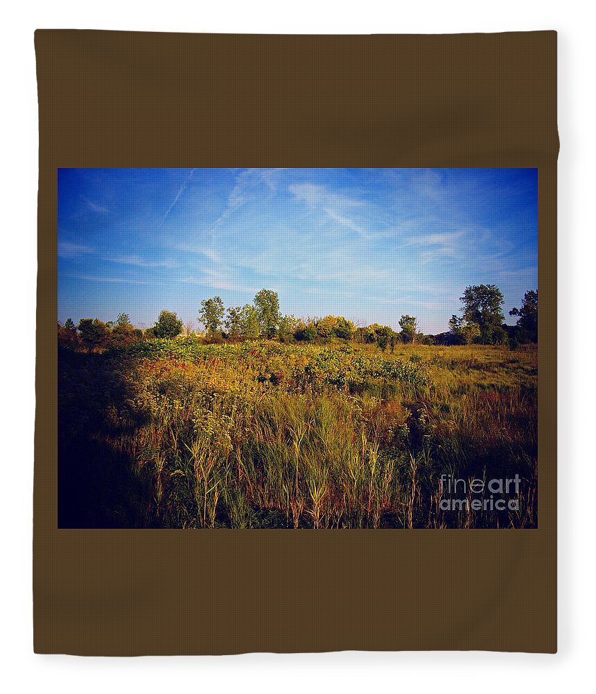 Nature Fleece Blanket featuring the photograph Early Autunm Sun On The Prairie by Frank J Casella
