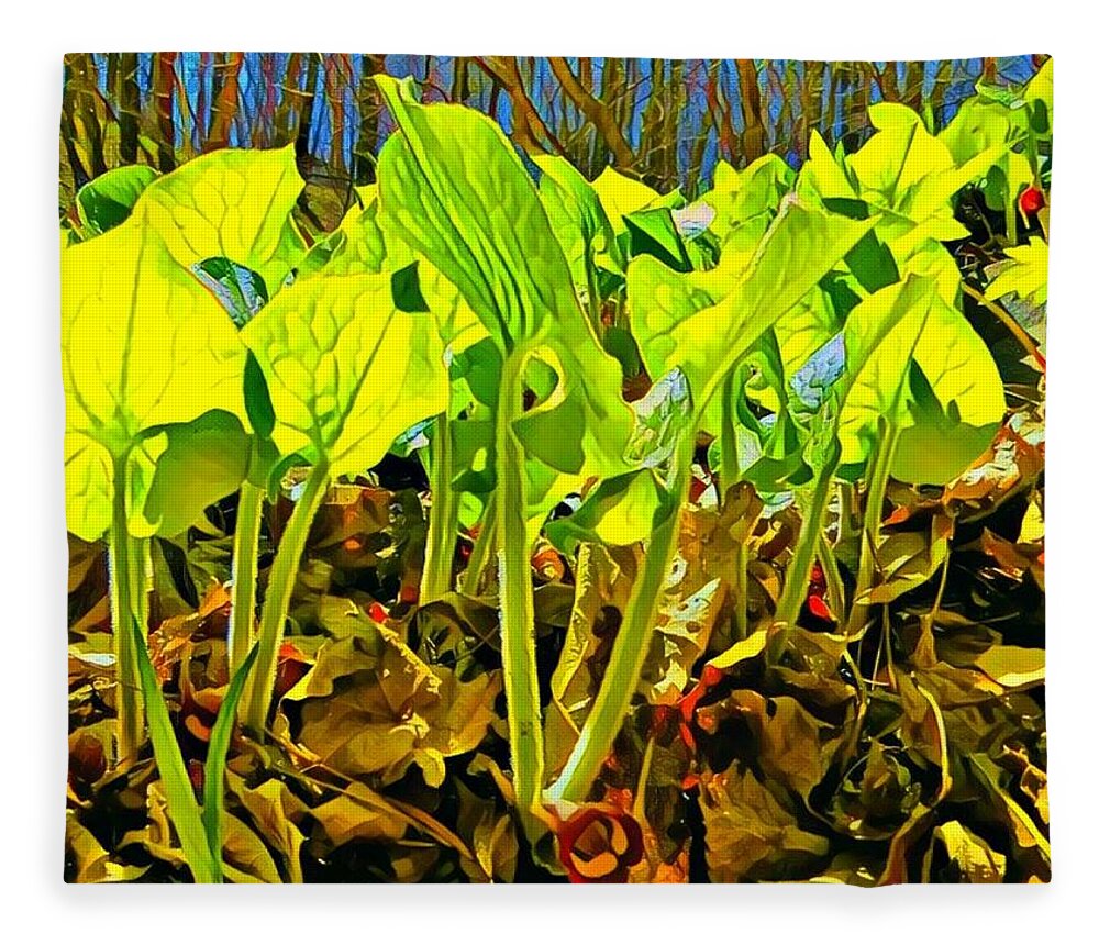  Fleece Blanket featuring the painting Wild Ginger by Marilyn Smith