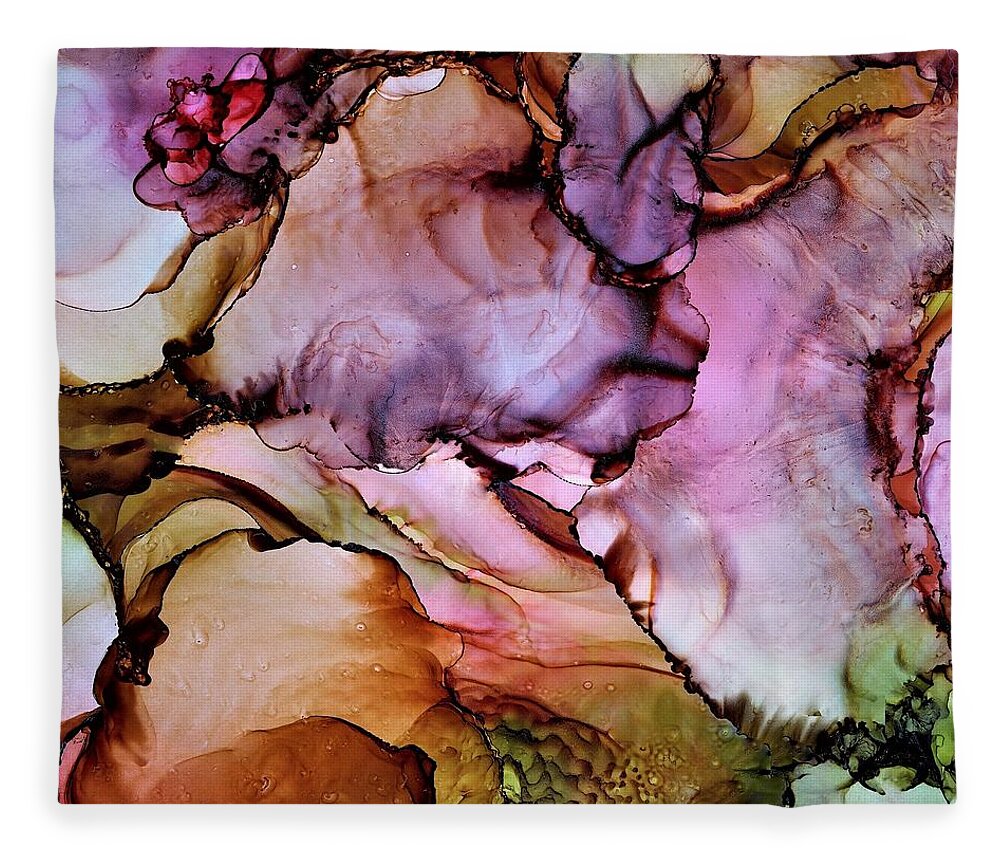 Easter Fleece Blanket featuring the painting Easter Bonnet by Angela Marinari