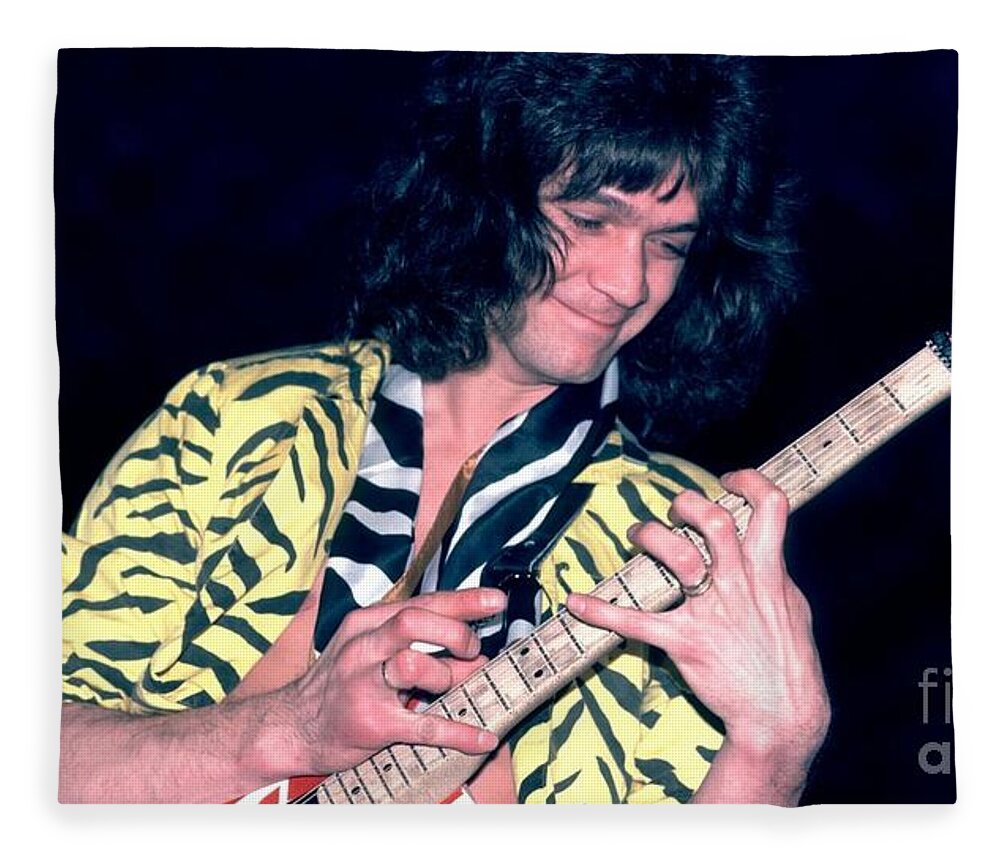 Van Fleece Blanket featuring the photograph Eddie Van Halen by Action