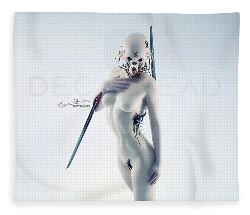 Argus Dorian Fleece Blanket featuring the digital art Elina the leader of the Assassins by Argus Dorian