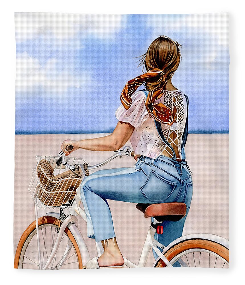 Summer Fleece Blanket featuring the painting Emily by Espero Art