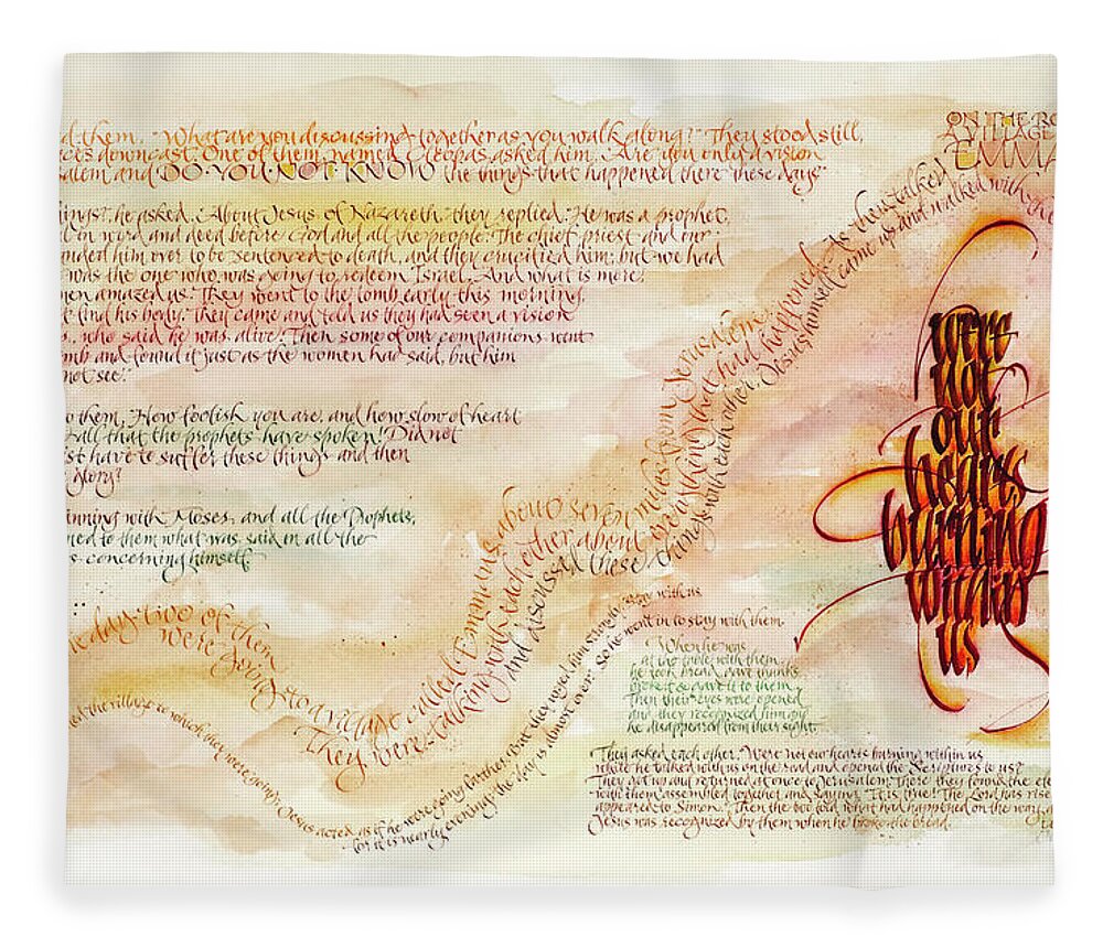 God's Faithfulness Fleece Blanket featuring the painting Emmaus by Judy Dodds