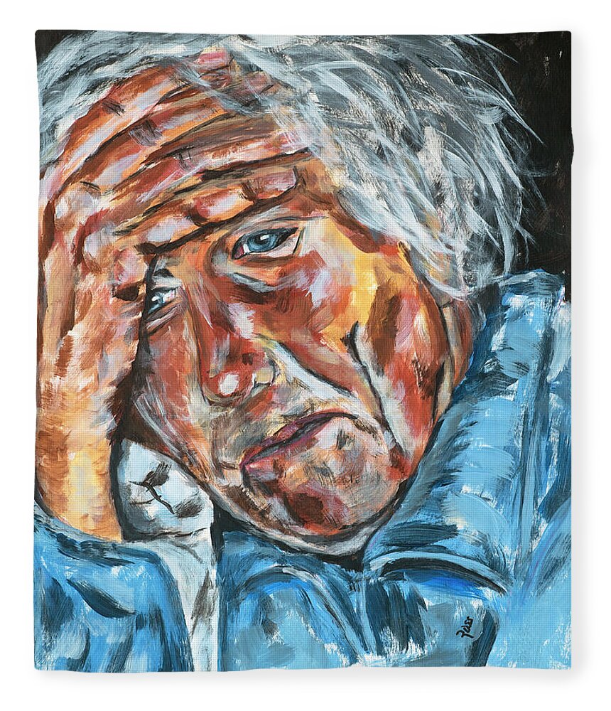 Man Fleece Blanket featuring the painting Emotion by Mark Ross