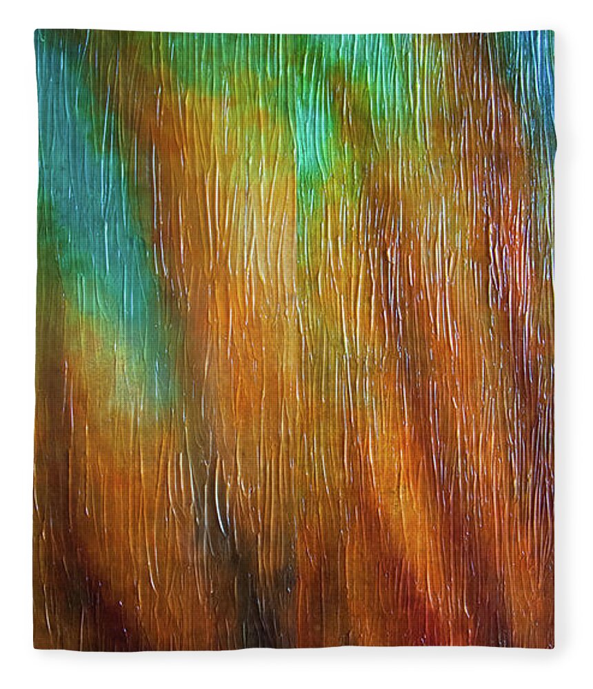 Emotive Conflagration Fleece Blanket featuring the painting Emotive Conflagration I by Leigh N Eldred