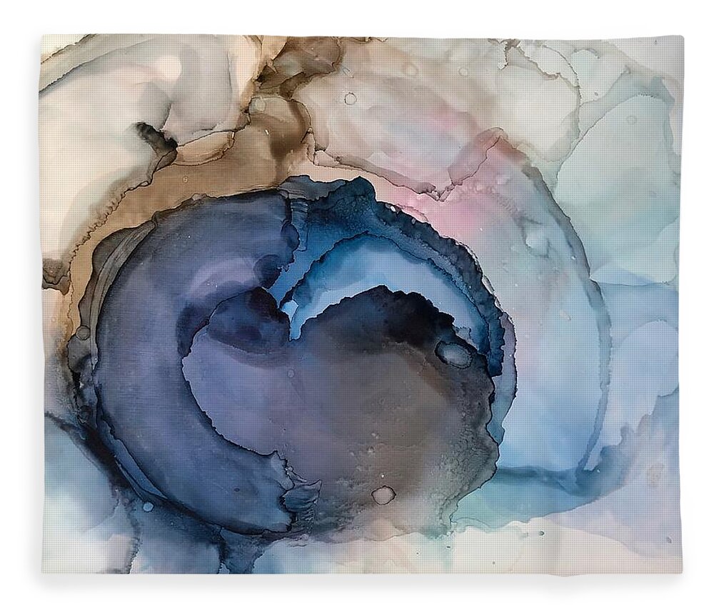Blue Fleece Blanket featuring the painting Emptiness by Eric Fischer
