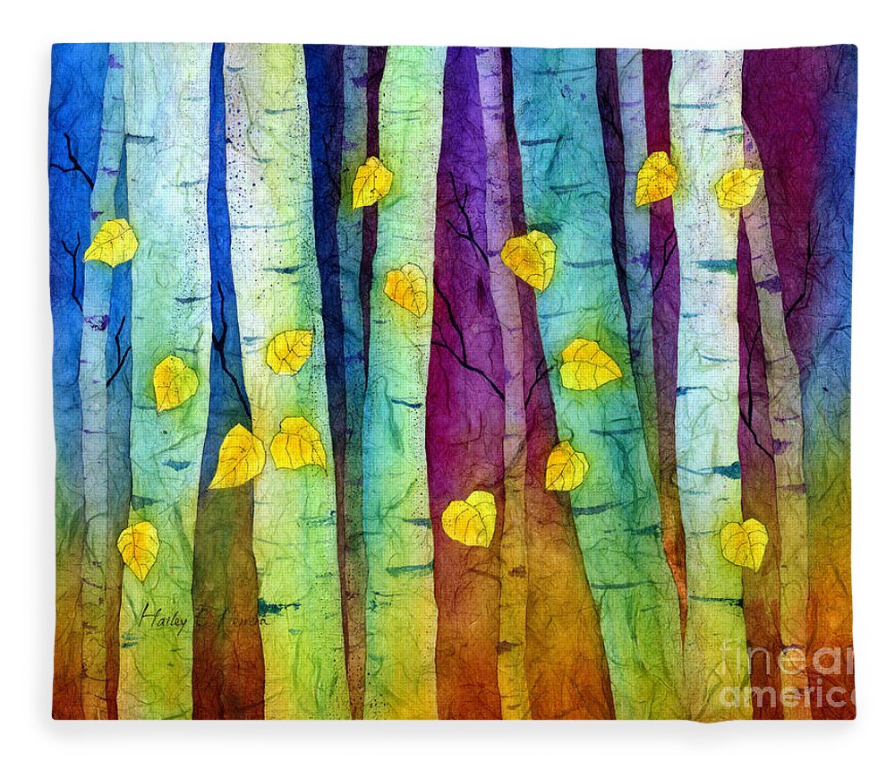 Forest Fleece Blanket featuring the painting Enchanted Forest by Hailey E Herrera