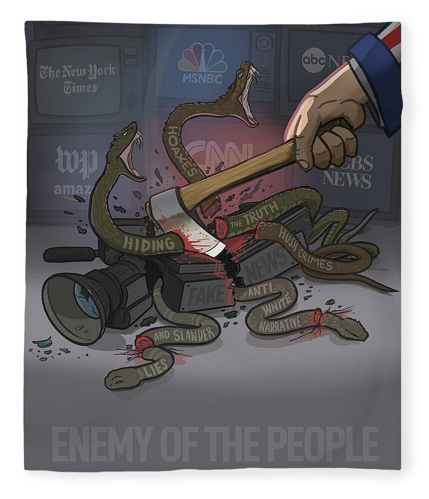 #enemyofthepeople #fakenews #msm Fleece Blanket featuring the digital art Enemy of the People by Emerson Design