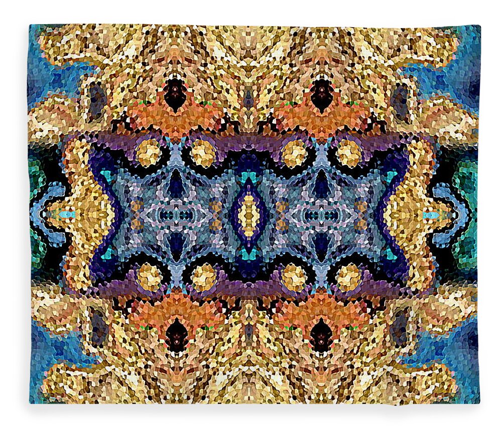 #abstract #abstractart #digital #digitalart #wallart #markslauter #print #greetingcards #pillows #duvetcovers #shower #bag #case #shirts #towels #mats #notebook #blanket #charger #pouch #mug #tapestries #facemask #puzzle Fleece Blanket featuring the digital art Entranceway Mosaic by Mark Slauter