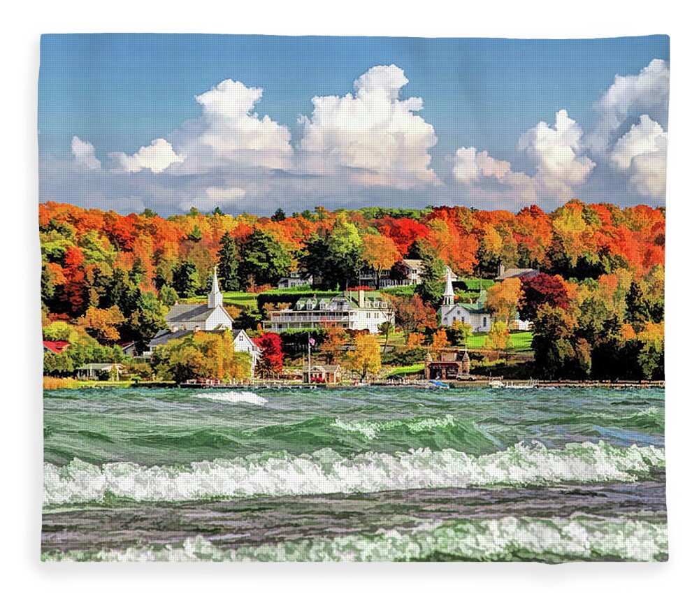  Fleece Blanket featuring the painting Ephraim Shores by Christopher Arndt