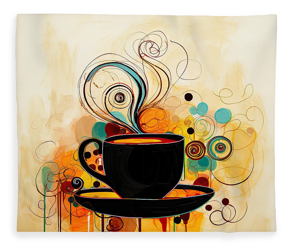  Fleece Blanket featuring the digital art Espresso Passion by Lourry Legarde