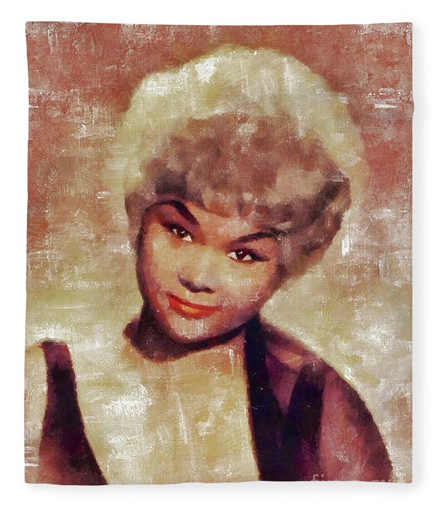 Etta Fleece Blanket featuring the painting Etta James, Music Legend by Esoterica Art Agency