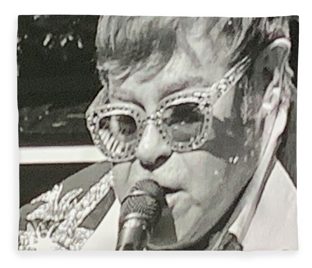 Elton Fleece Blanket featuring the photograph Even in Black and White Elton Glows by Lee Darnell