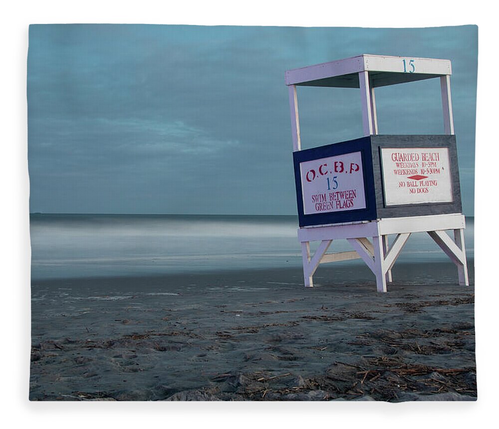 Ocean City Fleece Blanket featuring the photograph Evening at Fifteen Street Ocean City by Kristia Adams