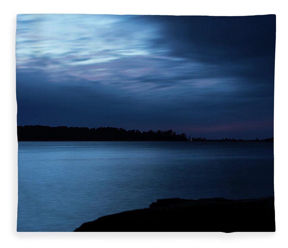 James River Fleece Blanket featuring the photograph Evening on the James River by Lara Morrison
