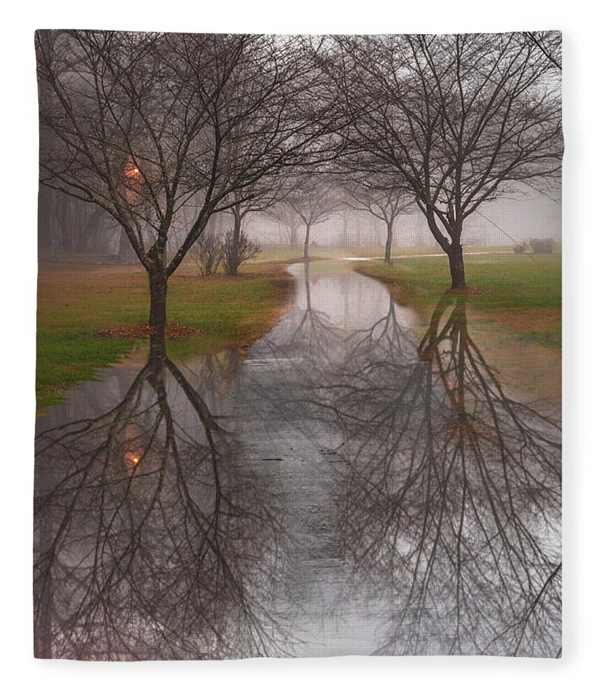 Carolina Fleece Blanket featuring the photograph Evening Rain by Debra and Dave Vanderlaan