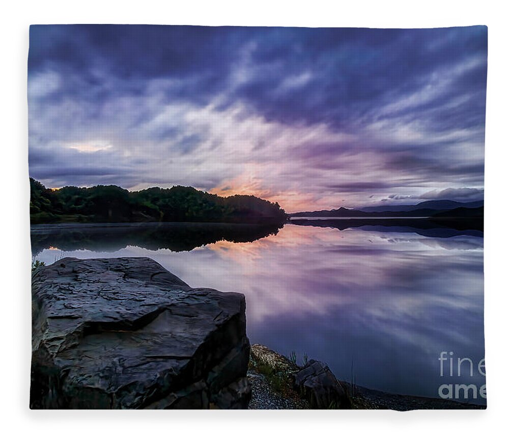 Lake Fleece Blanket featuring the photograph Evening Reflections by Shelia Hunt