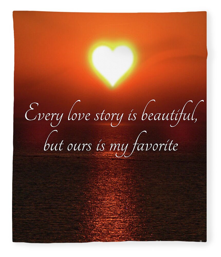 Valentine's Day; Valentine; Sunset; Water; Reflection; Love; Heart; Card; Romantic; Glow; Fleece Blanket featuring the photograph Every Love Story is Beautiful by Tina Uihlein