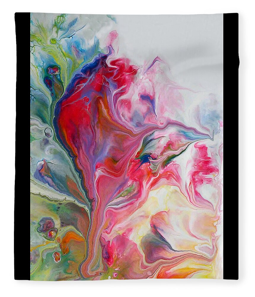 Abstract Fleece Blanket featuring the painting Evolve 1 by Deborah Erlandson