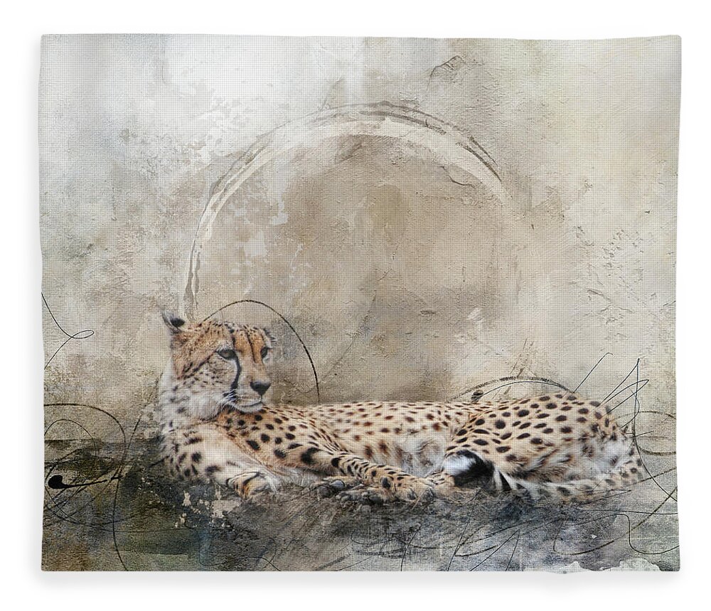 Cheetah Fleece Blanket featuring the photograph Exhaustion by Jai Johnson