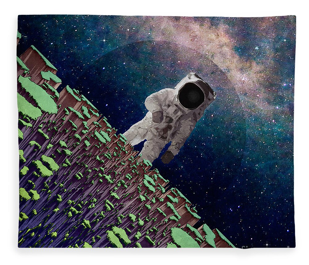 Space Fleece Blanket featuring the digital art Exploring Space by Phil Perkins
