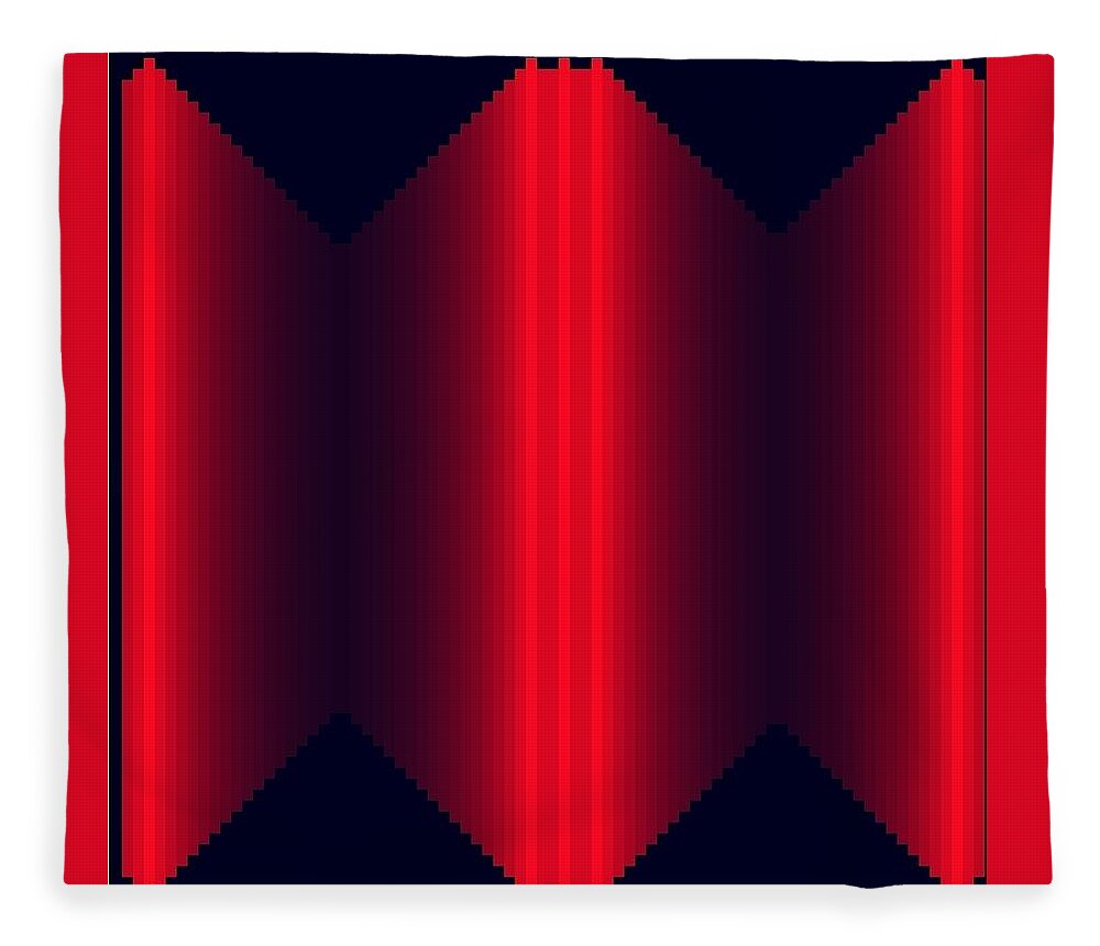 Cellular Fleece Blanket featuring the digital art Fading Red Bars by Daniel Reed