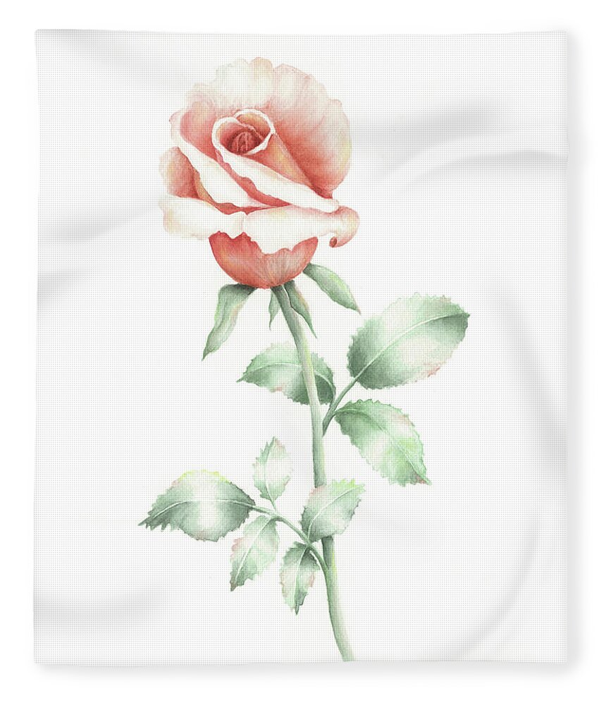 Rose Fleece Blanket featuring the painting Faith by Lori Taylor