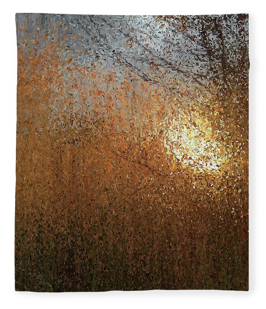 Fall Fleece Blanket featuring the painting Fall Morning by Alex Mir