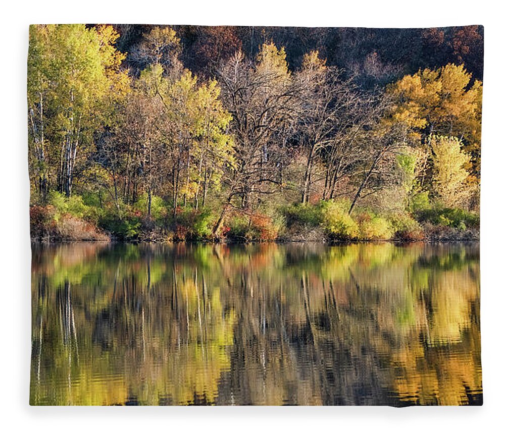 Fall Fleece Blanket featuring the photograph Fall Reflections by Brad Bellisle