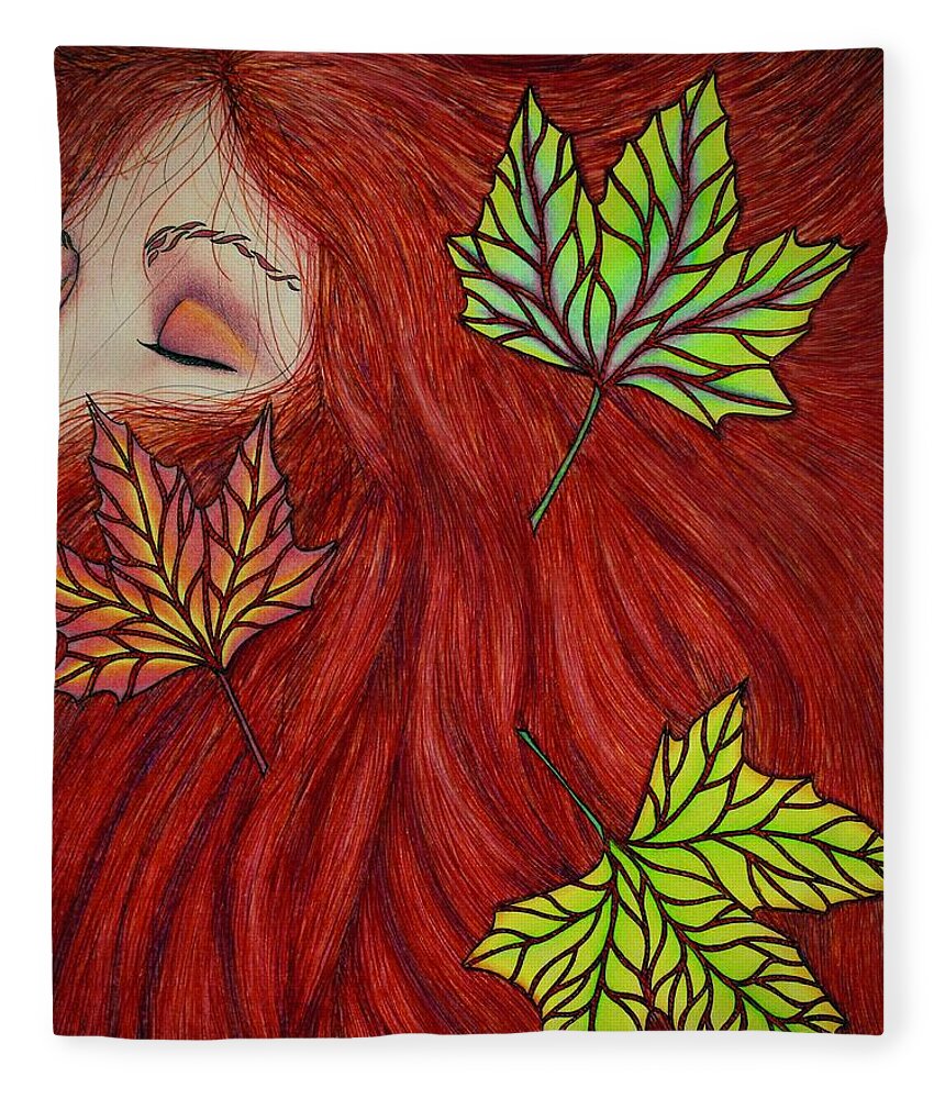 Kim Mcclinton Fleece Blanket featuring the painting Falling by Kim McClinton