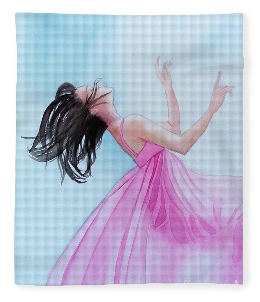 Falling Fleece Blanket featuring the painting Falling by Laurel Best