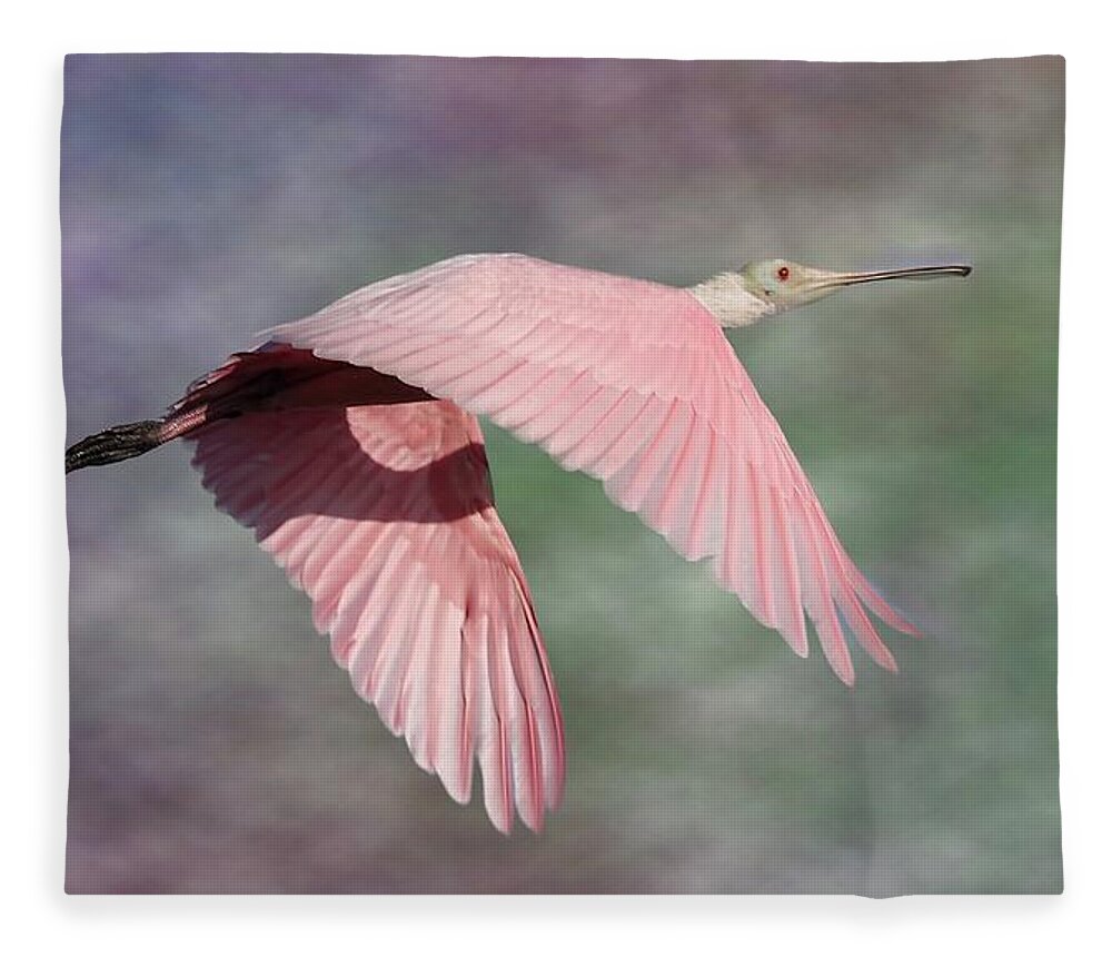 Roseate Spoonbill Fleece Blanket featuring the photograph Fantasy World by Mingming Jiang
